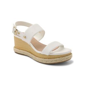 BCBGENERATION Womens White Snake Print 1" Platform Jute Allia Wedge Sandal 10 M
